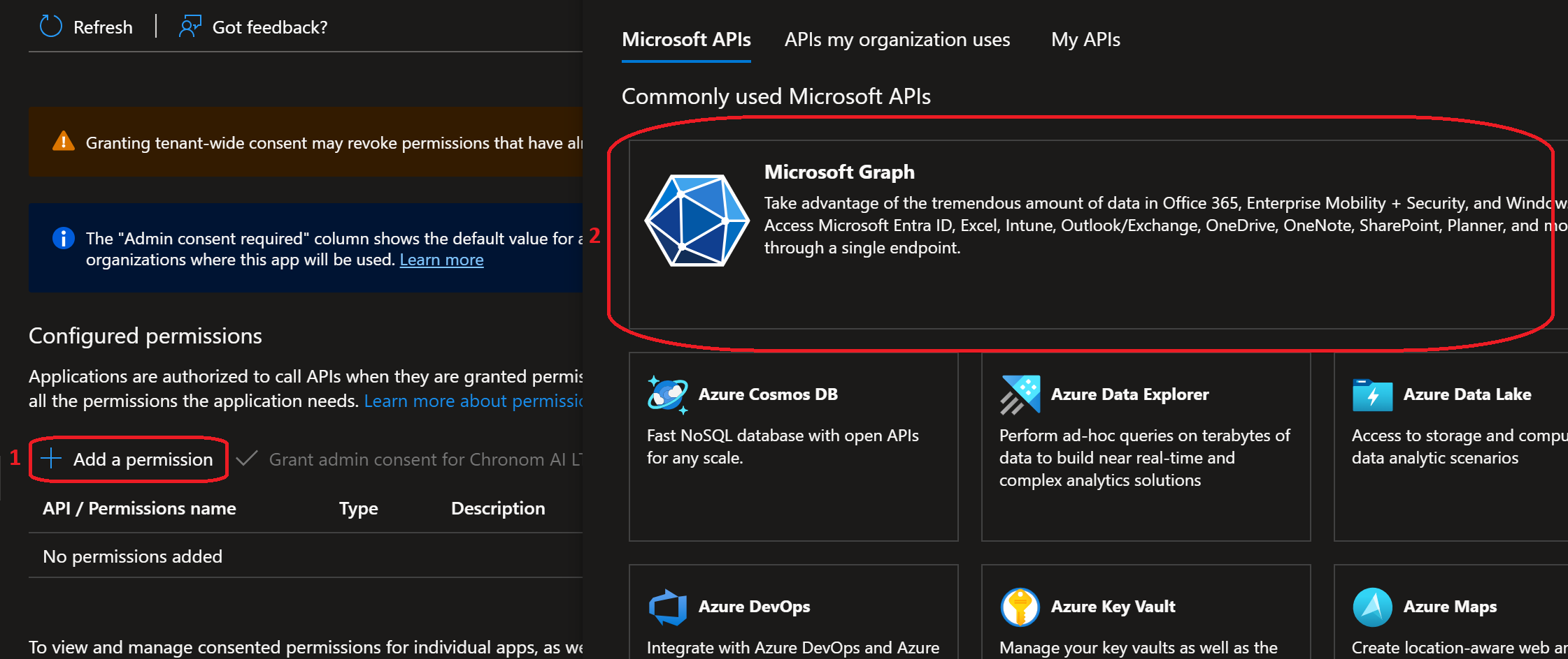 Add Microsoft Graph Permission