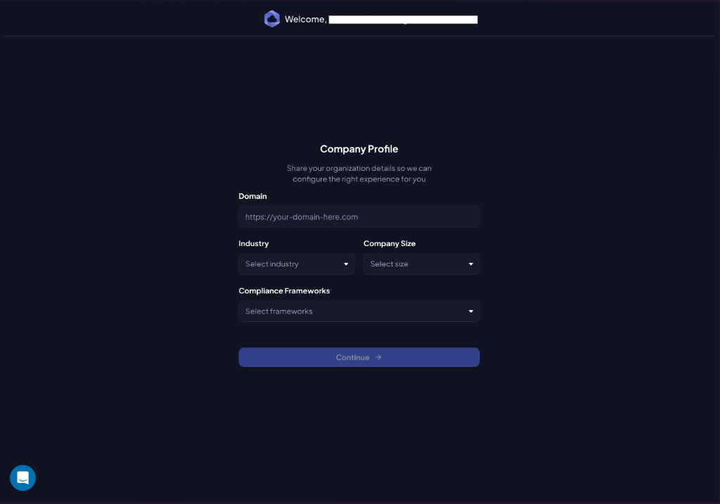 Company Profile — empty form
