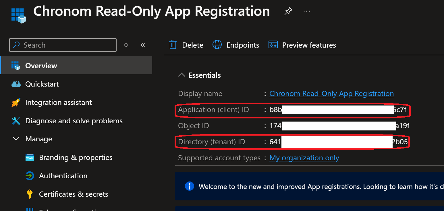 App Registration Details