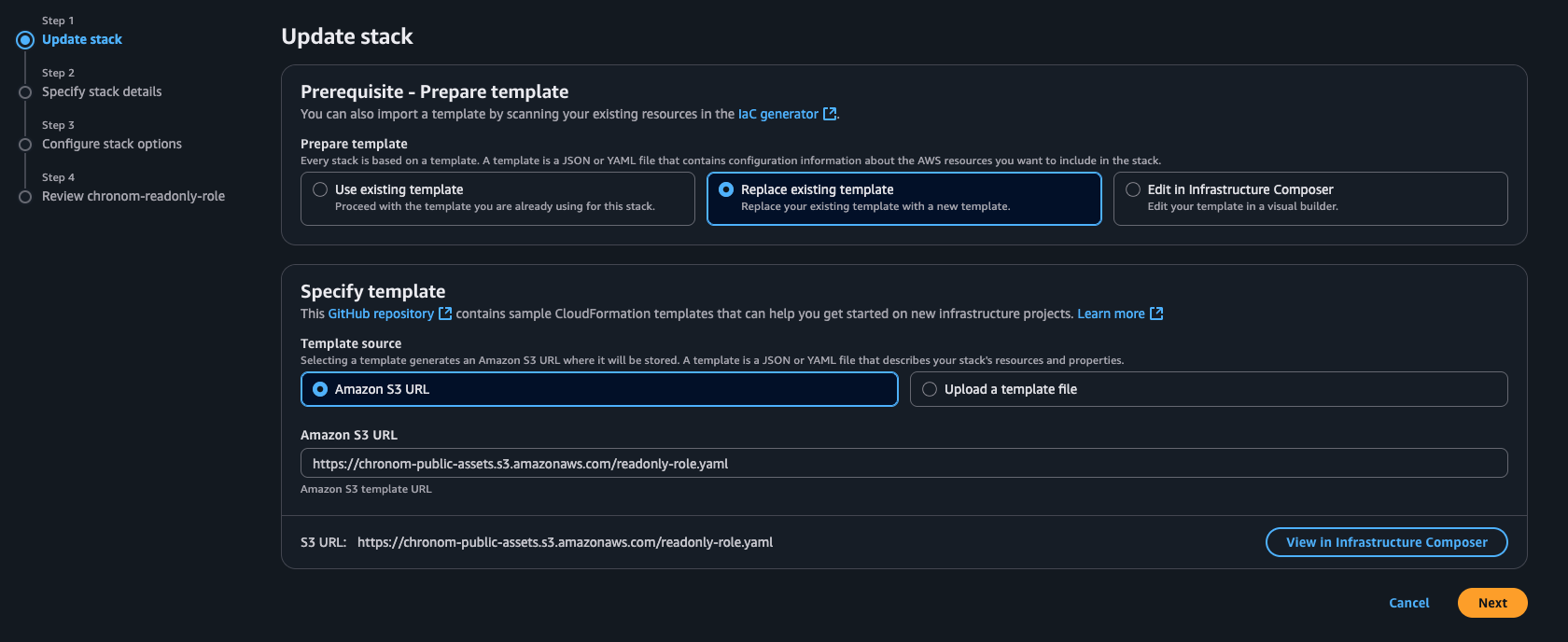 Select Role Template