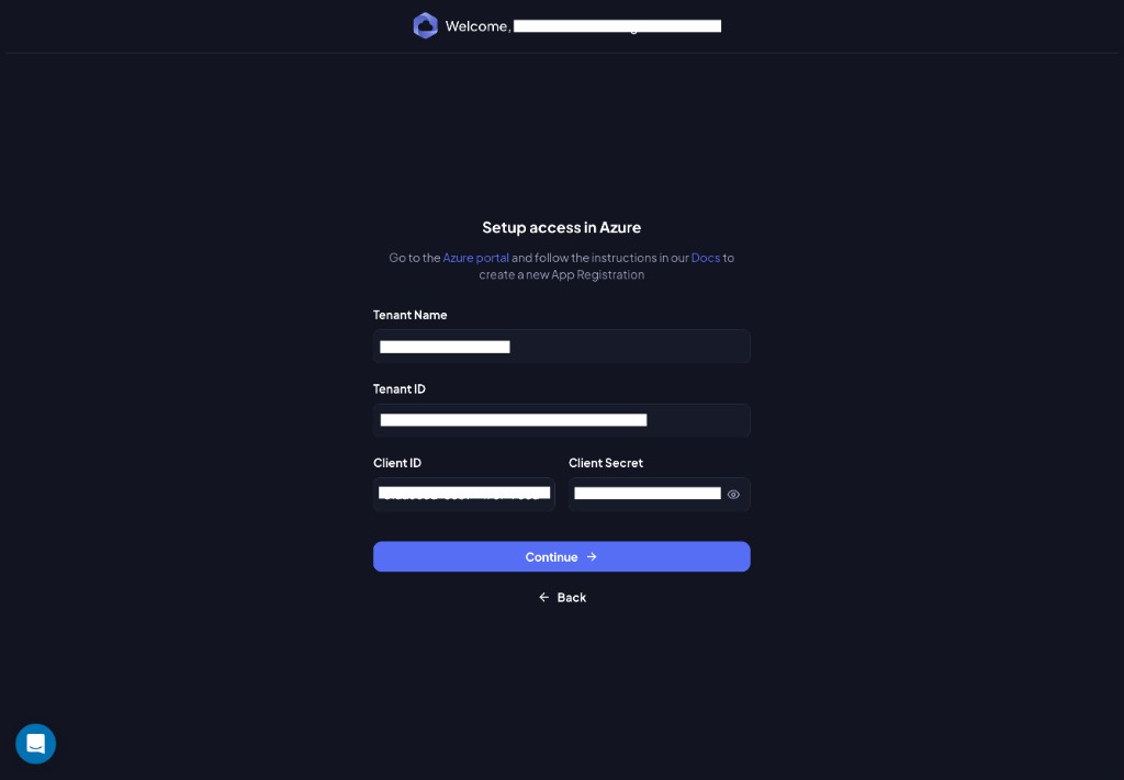 Setup Access in Azure